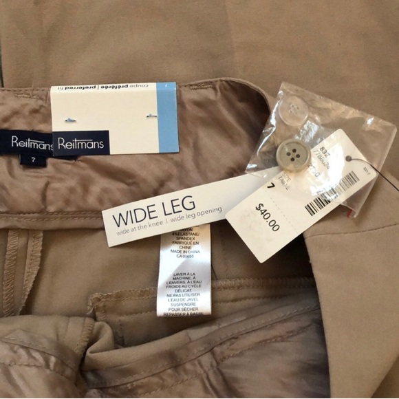 NEW Reitmans Wide Leg Beige Dress Pants, Size 7 - Picture 5 of 7